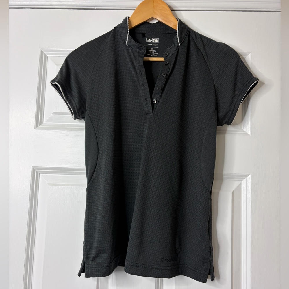 Adidas Golf Black V Neck Climacool Women's Short Sleeve Top Size S